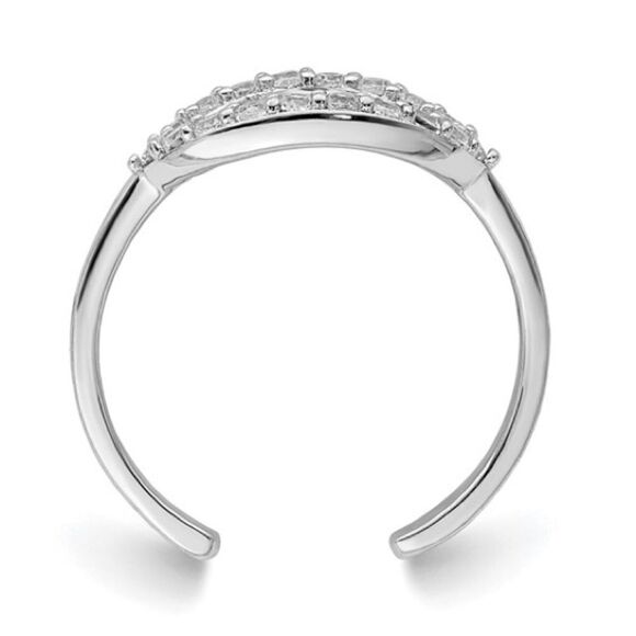 Enameled Eye Design Sterling Silver Toe Ring with CZ Stone - Picture 2 of 6